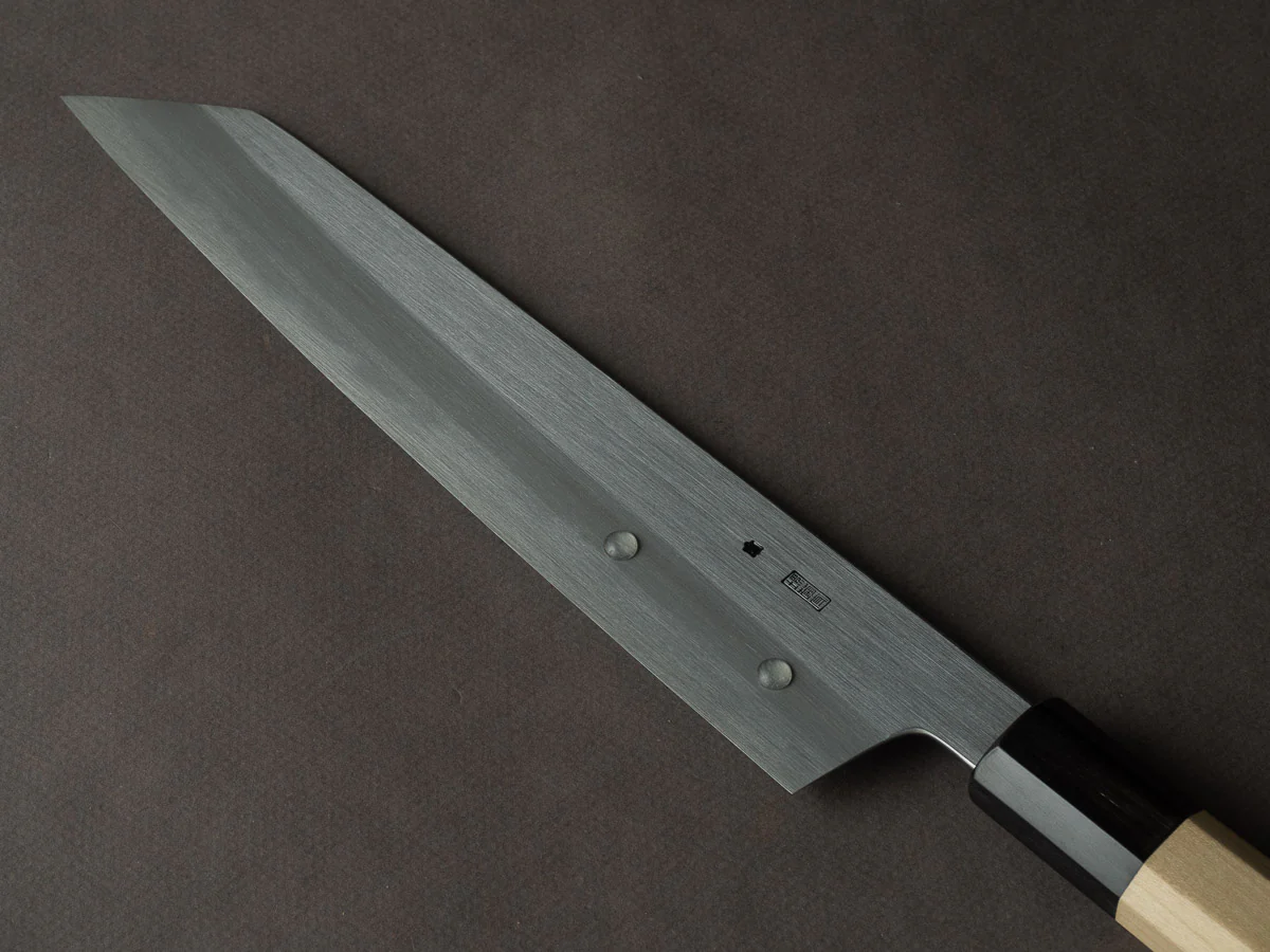 Sakai Kikumori - Kikuzuki Kasumi - White #2 - 240mm Kiritsuke Gyuto - Ho Wood Handle - Image 3