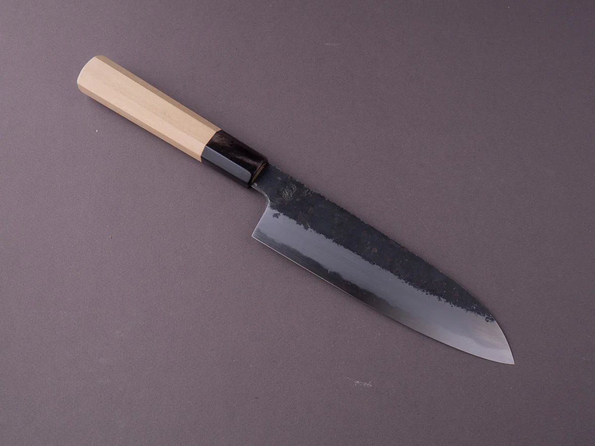 Sakai Kikumori - Kikuzuki Kuro - White #2 - Santoku -180mm - Magnolia Handle
