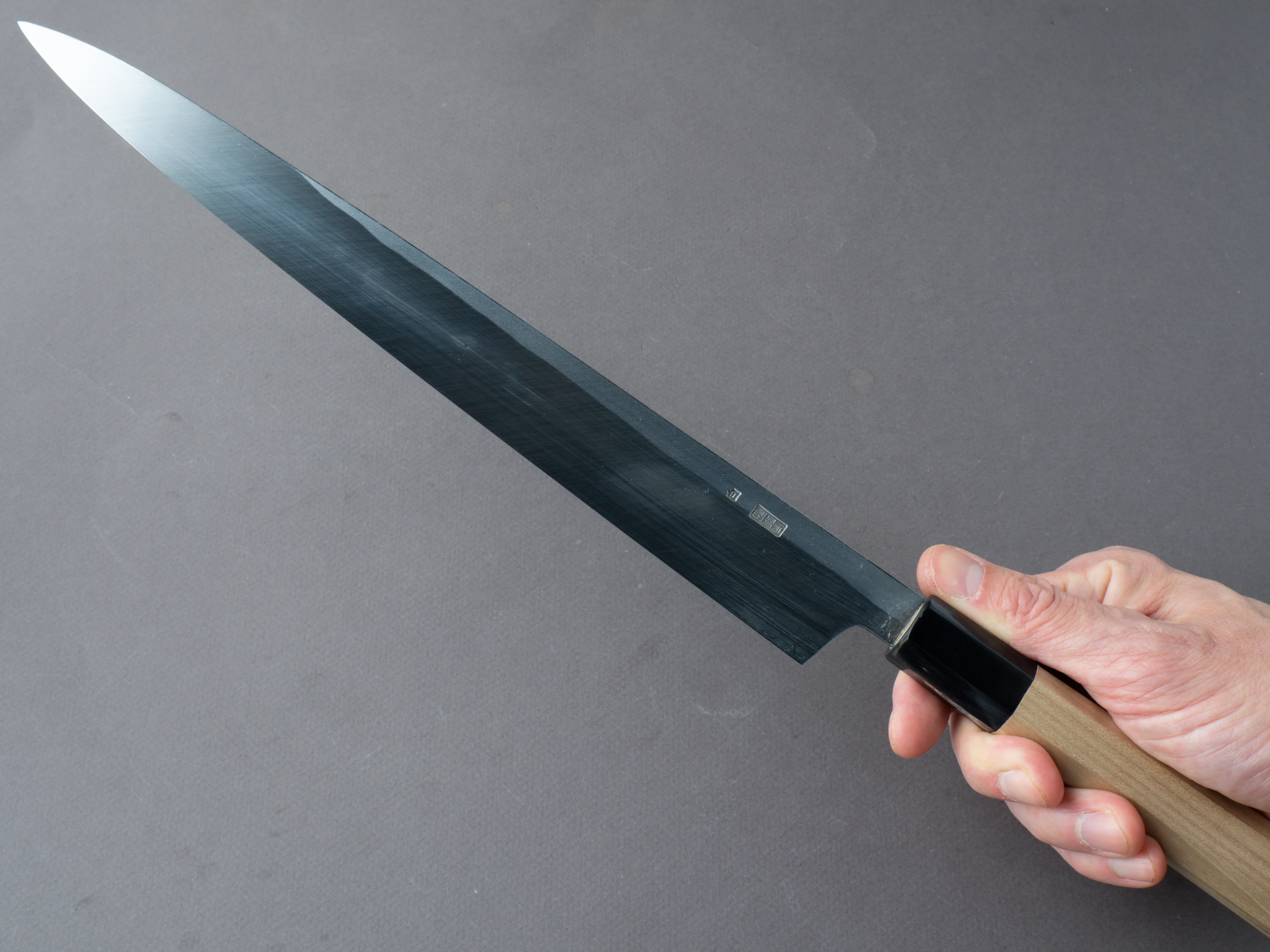 Sakai Kikumori - Kikuzuki Kuro - White #2 - Yanagiba - 300mm - Magnolia Handle - Image 7