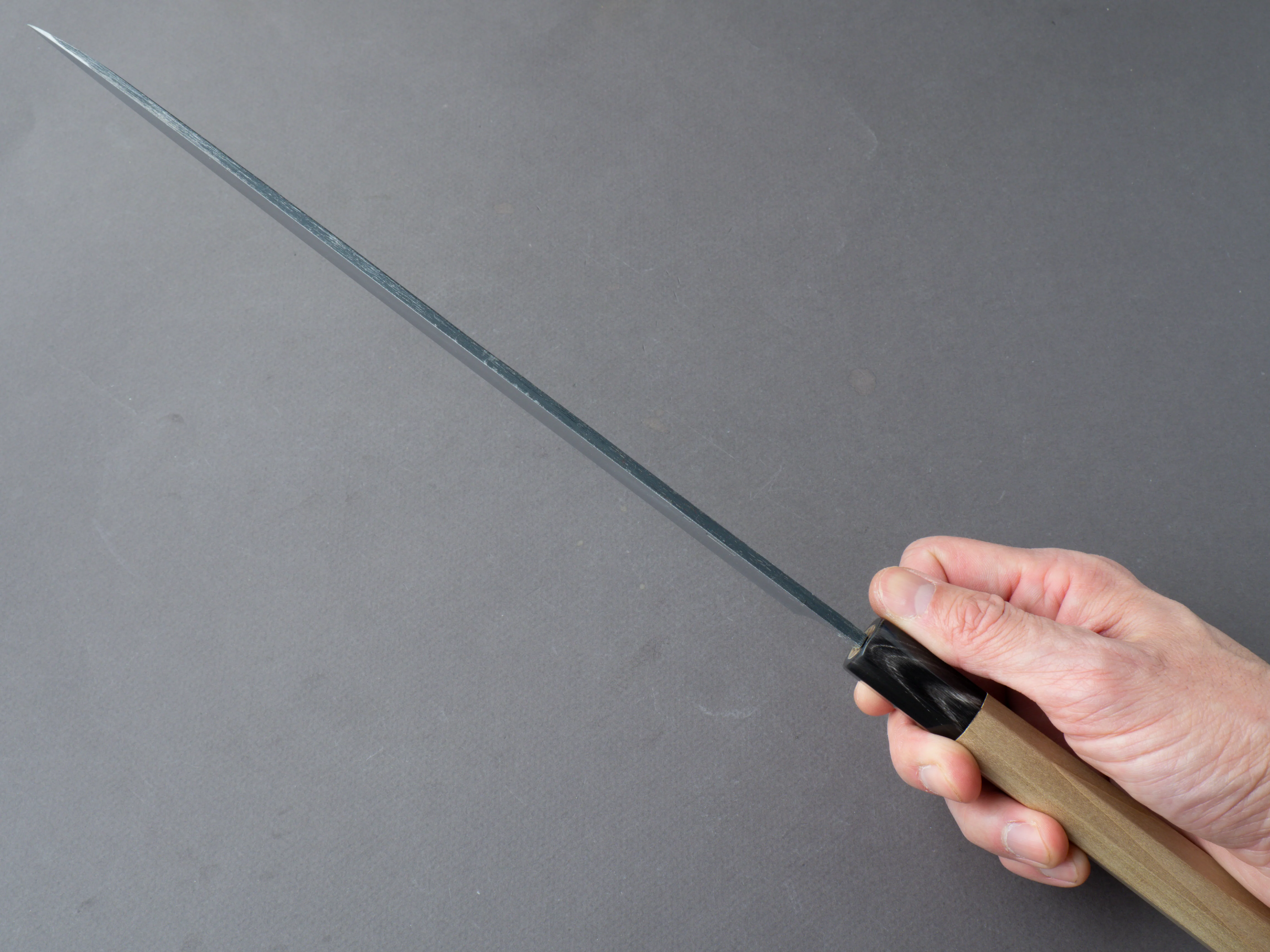 Sakai Kikumori - Kikuzuki Kuro - White #2 - Yanagiba - 300mm - Magnolia Handle - Image 8