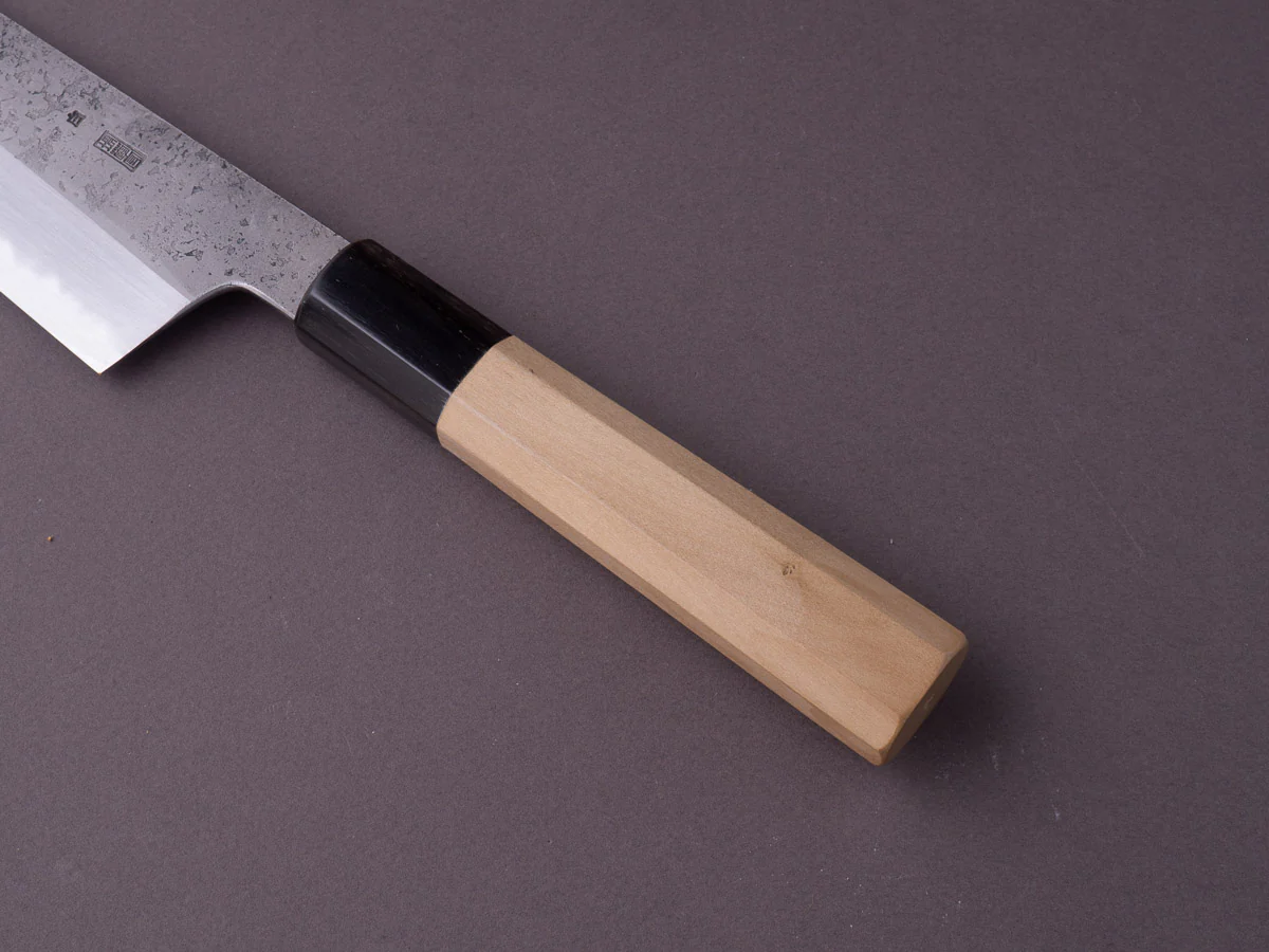 Sakai Kikumori - Kikuzuki Rin - White #2 - Nashiji - Gyuto - 240mm - Magnolia Handle - Image 6