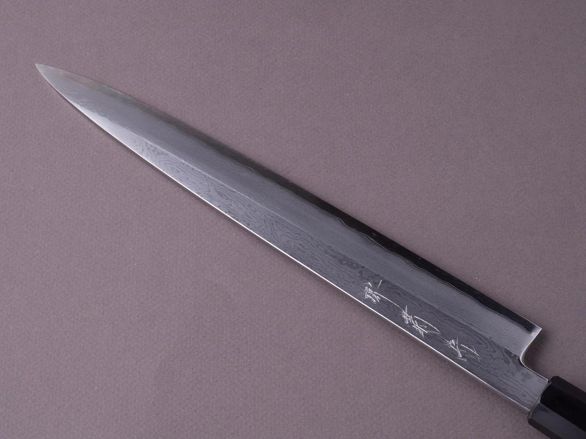 Sakai Kikumori - Nakagawa VG10 Damascus - 270mm Yanagiba - Magnolia Handle - Image 3