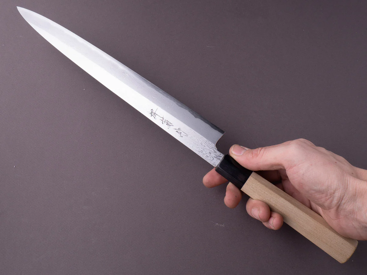 Sakai Kikumori - Nakagawa - VG10 - Damascus - 300mm Yanagiba - Magnolia Handle - Image 2