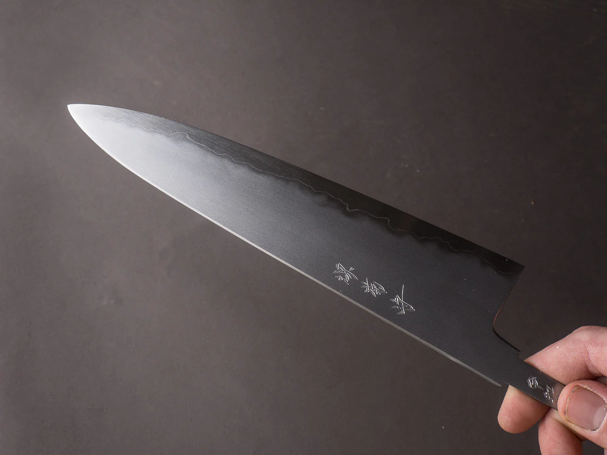 Sakai Kikumori - Tanaka Limited - Aogami Super - So-Bokashi - 240mm Gyuto - No Handle - Tanaka Signed & Dated Tang - Image 5