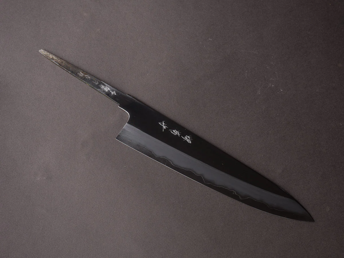 Sakai Kikumori - Tanaka Limited - Aogami Super - Mirror Polish - 210mm Gyuto - No Handle - Tanaka Signed & Dated Tang