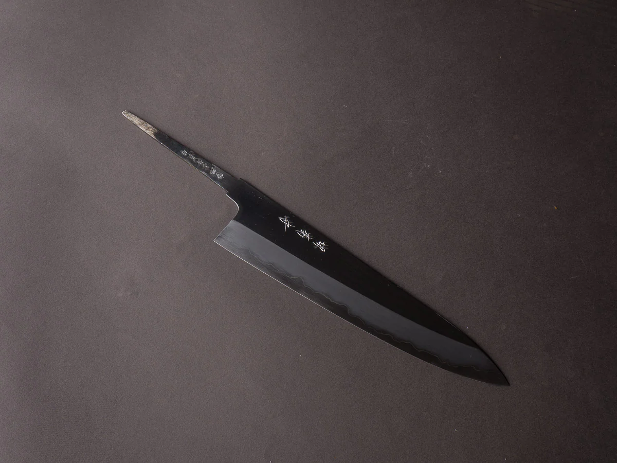 Sakai Kikumori - Tanaka Limited - Aogami Super - Mirror Polish - 240mm Gyuto - No Handle - Tanaka Signed & Dated Tang