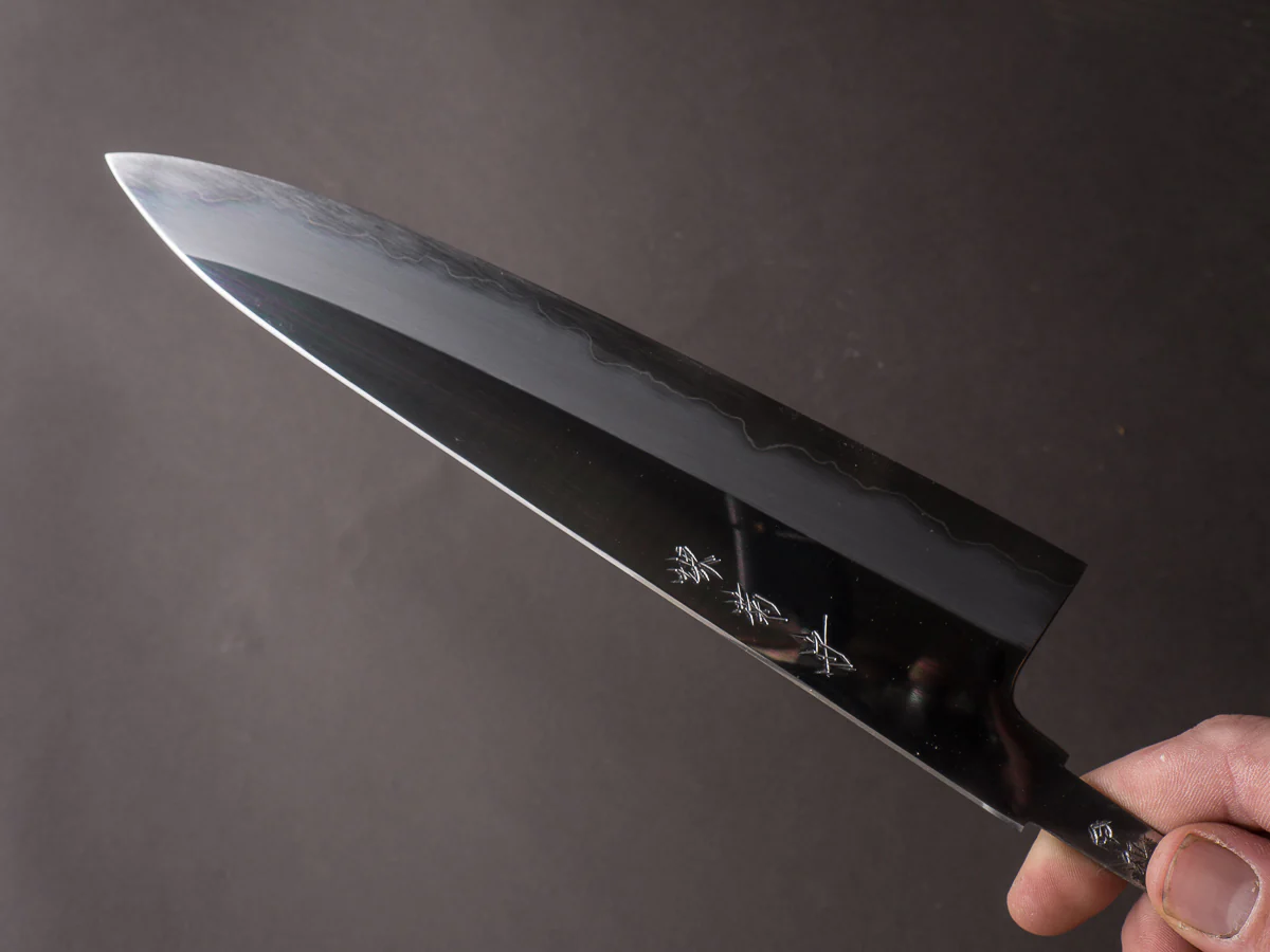 Sakai Kikumori - Tanaka Limited - Aogami Super - Mirror Polish - 240mm Gyuto - No Handle - Tanaka Signed & Dated Tang - Image 6
