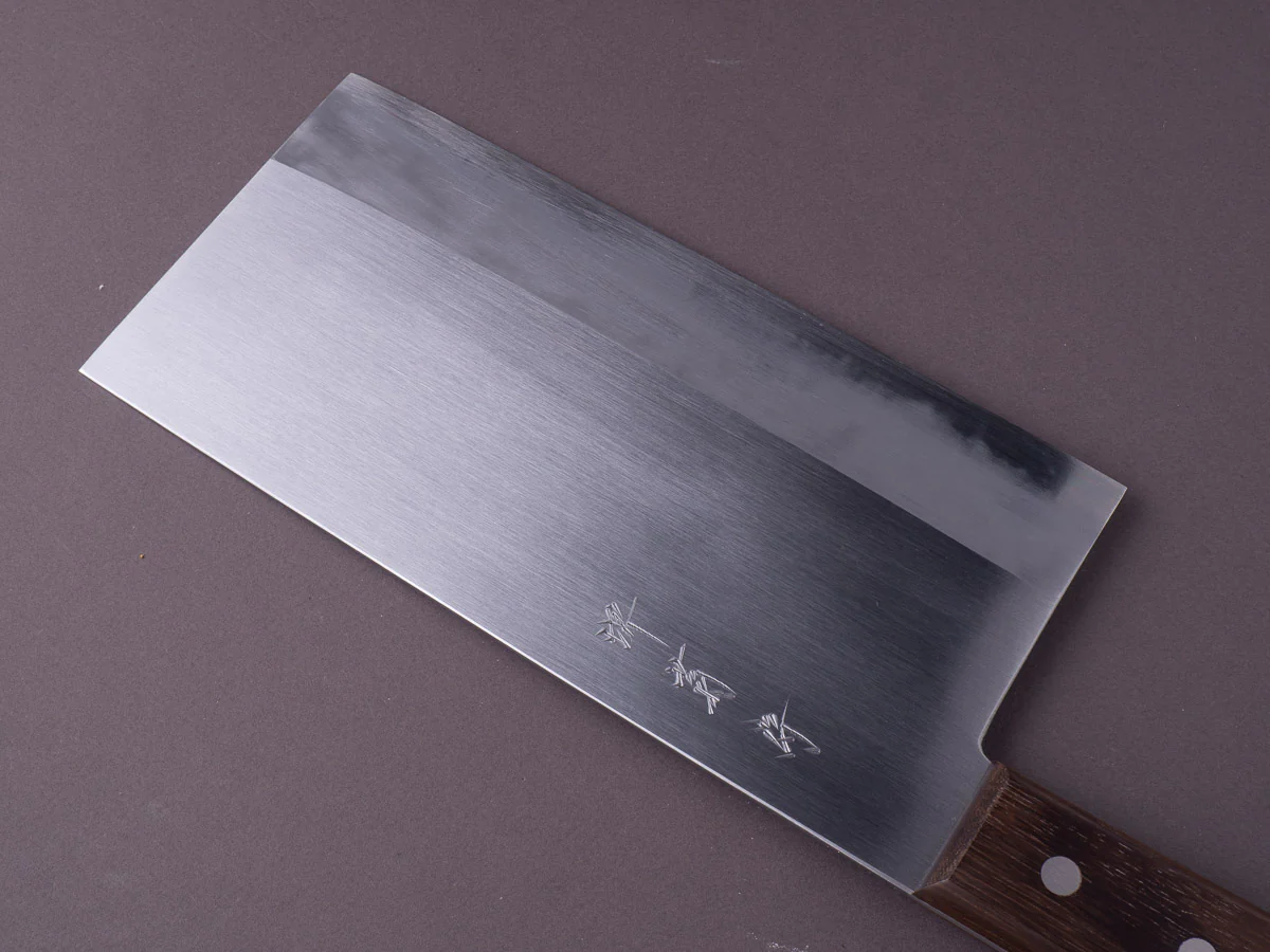 Sakai Kikumori - Gokujyo - White #2 - Chinese Cleaver - 225mm - Rosewood Western Handle - Image 4