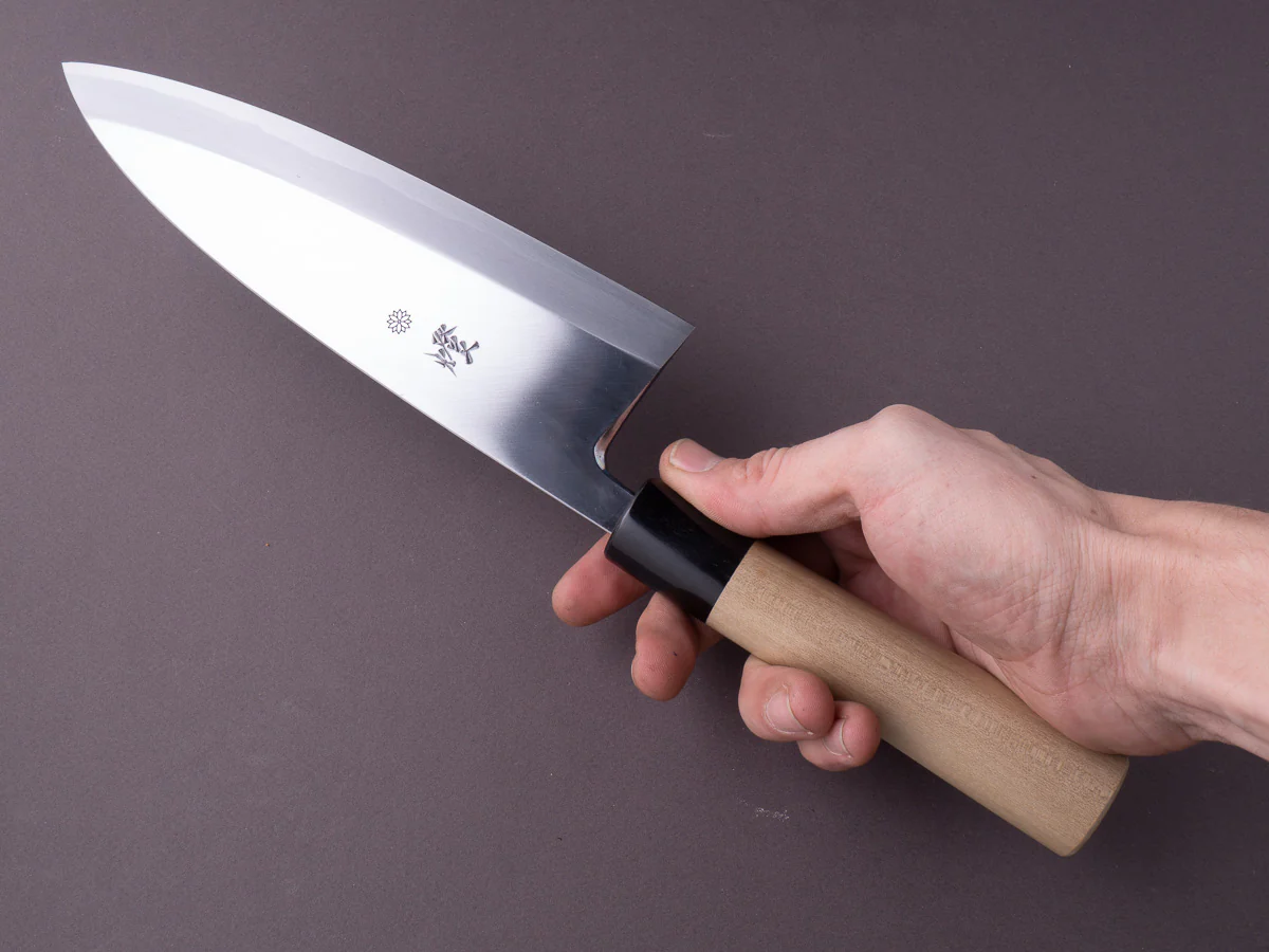 Sakai Kikumori - Tomoshibi - White #2 - 195mm Deba - Ho Wood Handle - Image 9