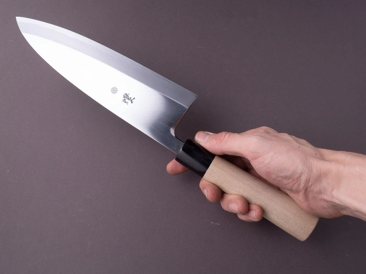 Sakai Kikumori - Tomoshibi - White #2 - 210mm Deba - Ho Wood Handle - Image 9