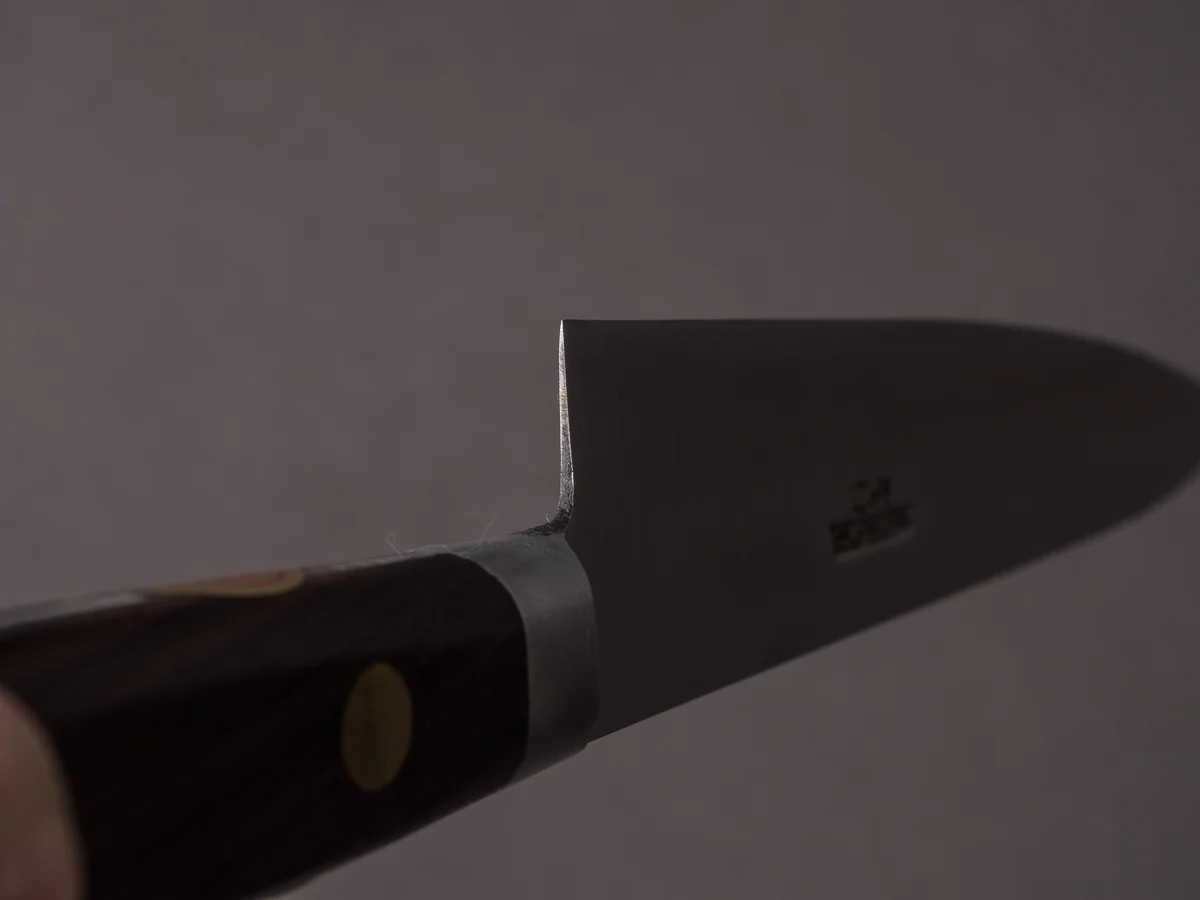 Sakai Kikumori - Vintage Swedish Carbon - 150mm Petty - Western Rosewood Handle - Image 10