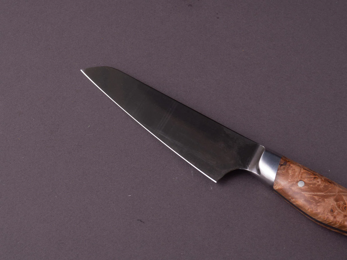 STEELPORT Knife Co. - 52100 Differentially Hardened - 4" Paring Knife - Integral Bolster Maple Burl Handle - Image 5