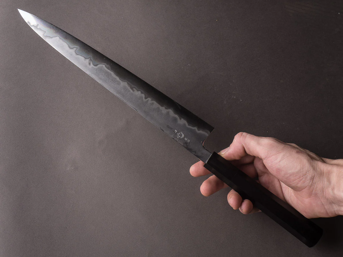 Takada no Hamono - Blue #1 - Suiboku - 300mm Sujihiki - Ebony Handle - Image 10