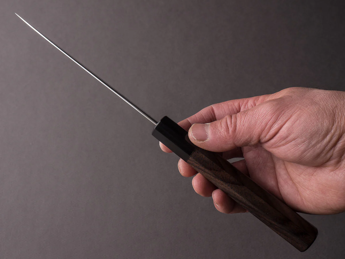 Takada no Hamono - Silver #3 Suiboku - 135mm Petty - Rosewood Handle - Extra Thin - Image 7