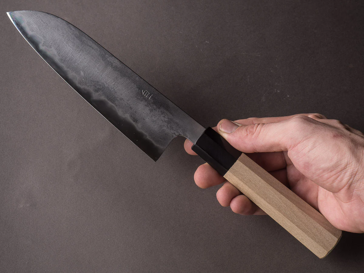 Takada no Hamono - White #1 - Suiboku - 180mm Santoku - Ho Wood Handle - Image 7