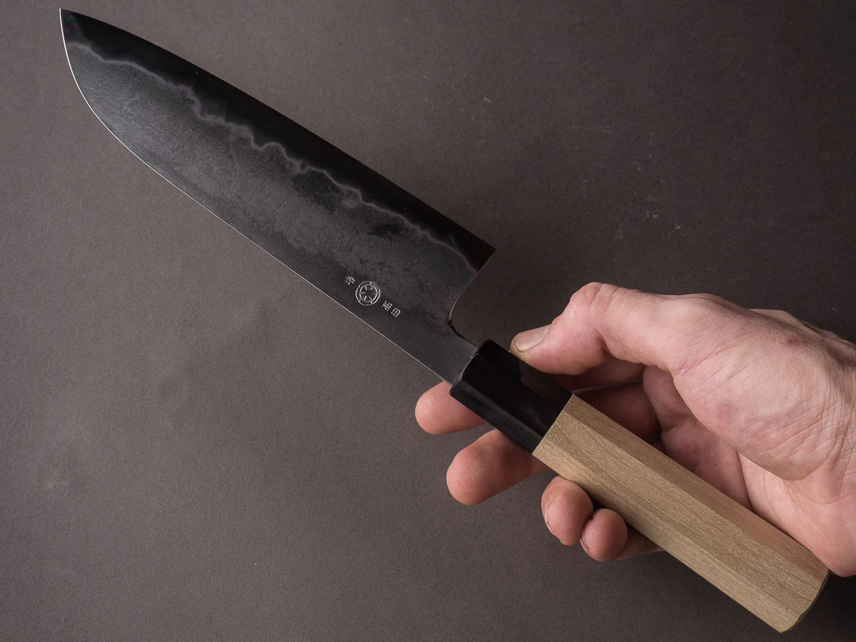 Takada no Hamono - White #1 - Suiboku - 180mm Santoku - Ho Wood Handle - Image 8