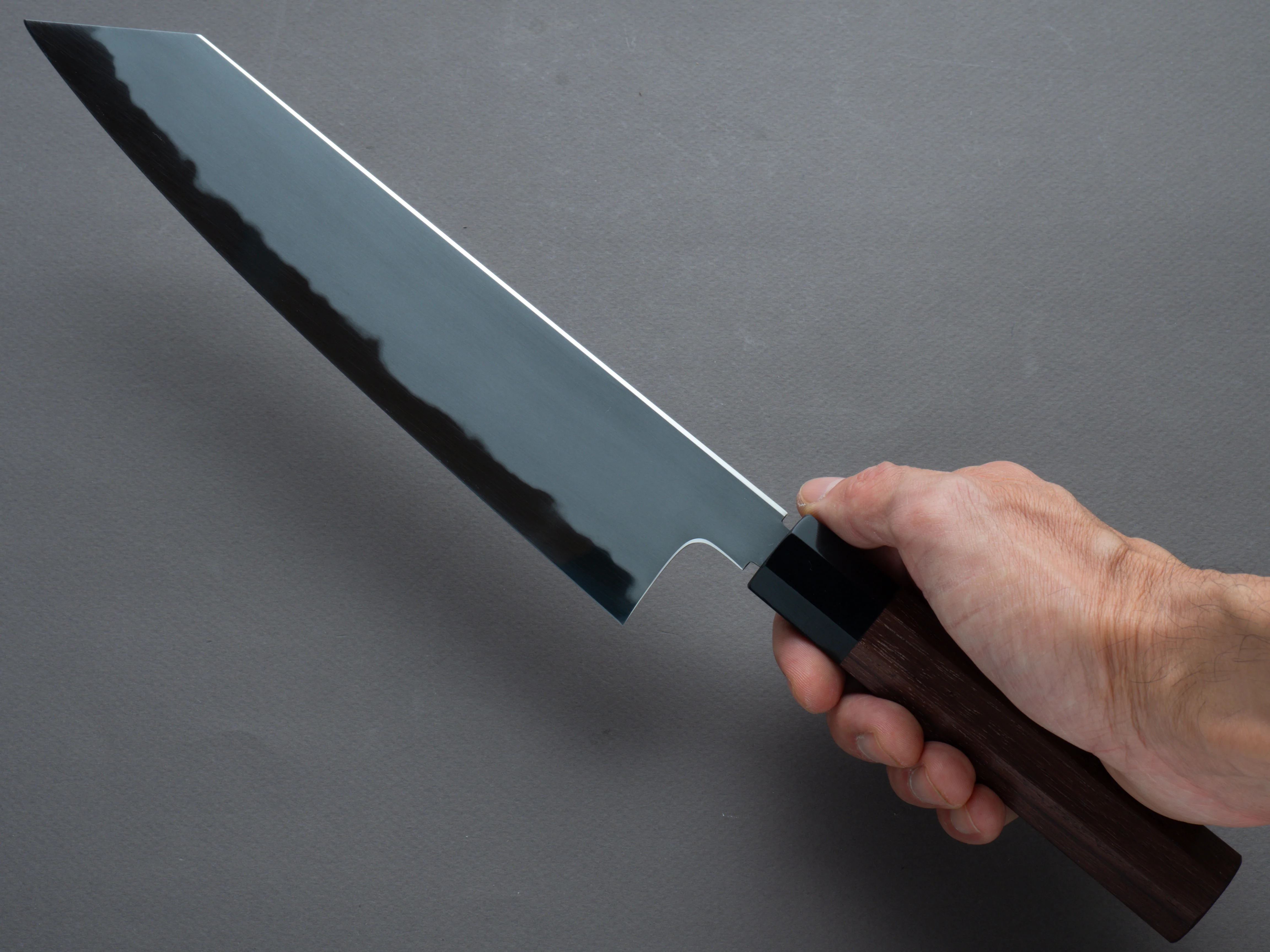Tetsujin - Blue #2 - Kasumi - 240mm Kiritsuke Gyuto - Taihei Rosewood Handle - Image 6