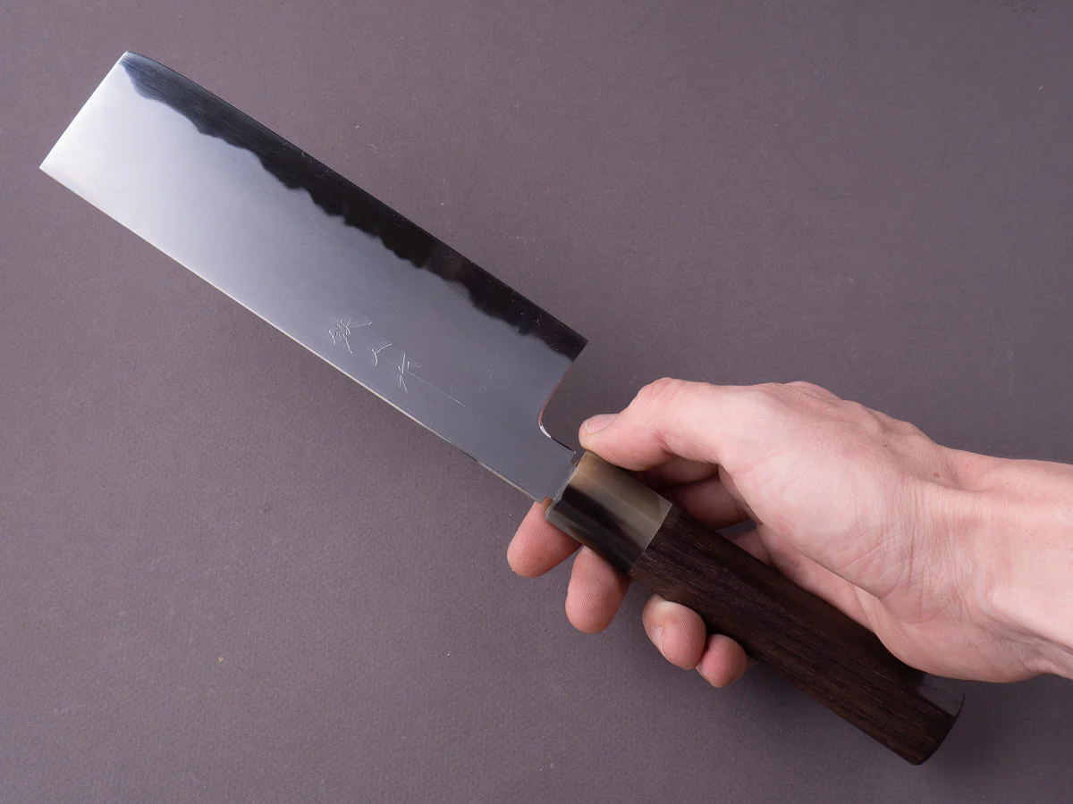 Tetsujin - Kasumi - Blue #2 - 180mm Nakiri - Taihei Rosewood Handle - Image 7
