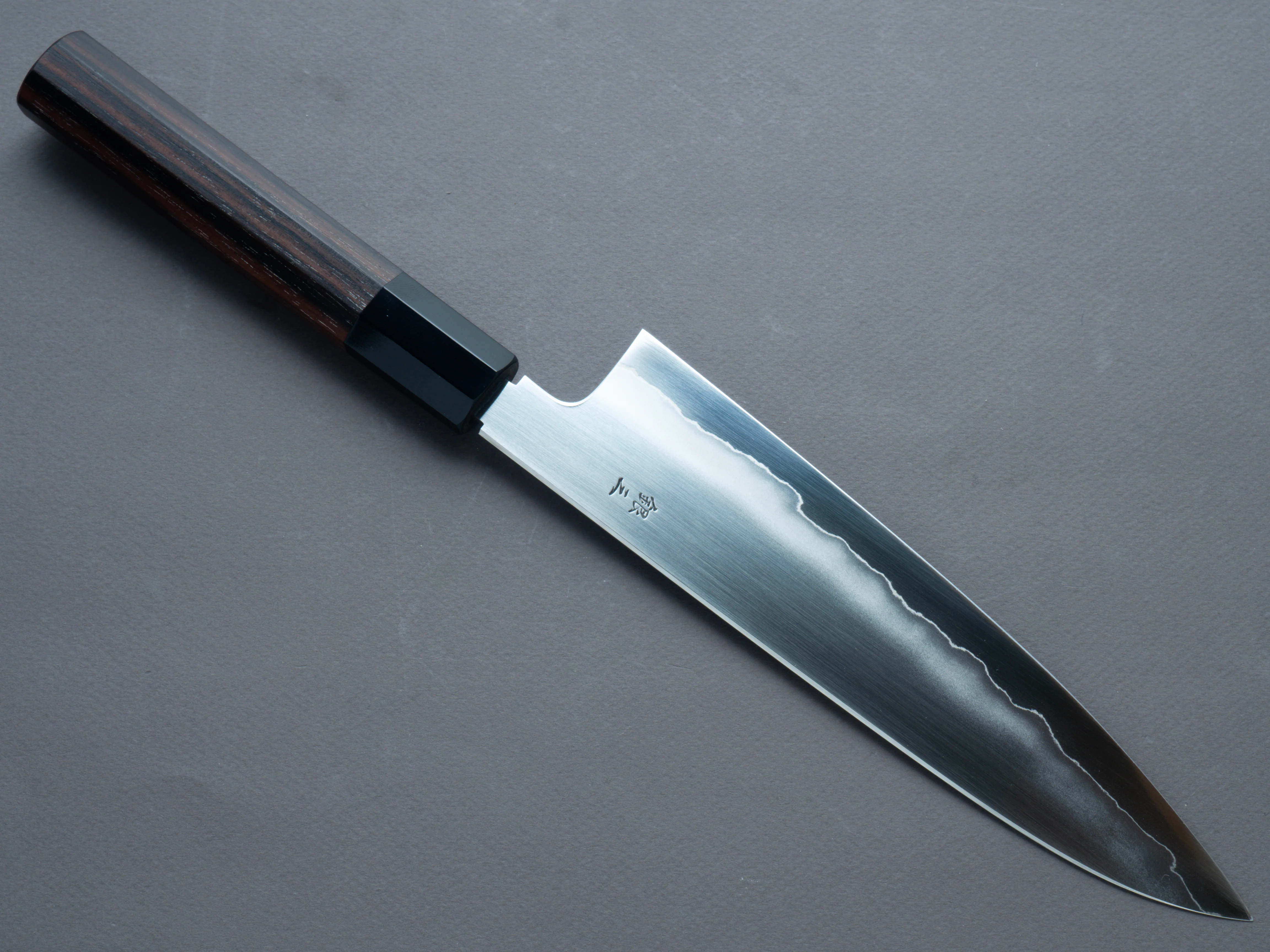 Tetsujin - Silver #3 - Ukiba - Gyuto 210mm - Taihei Makassar Ebony Handle - Image 2