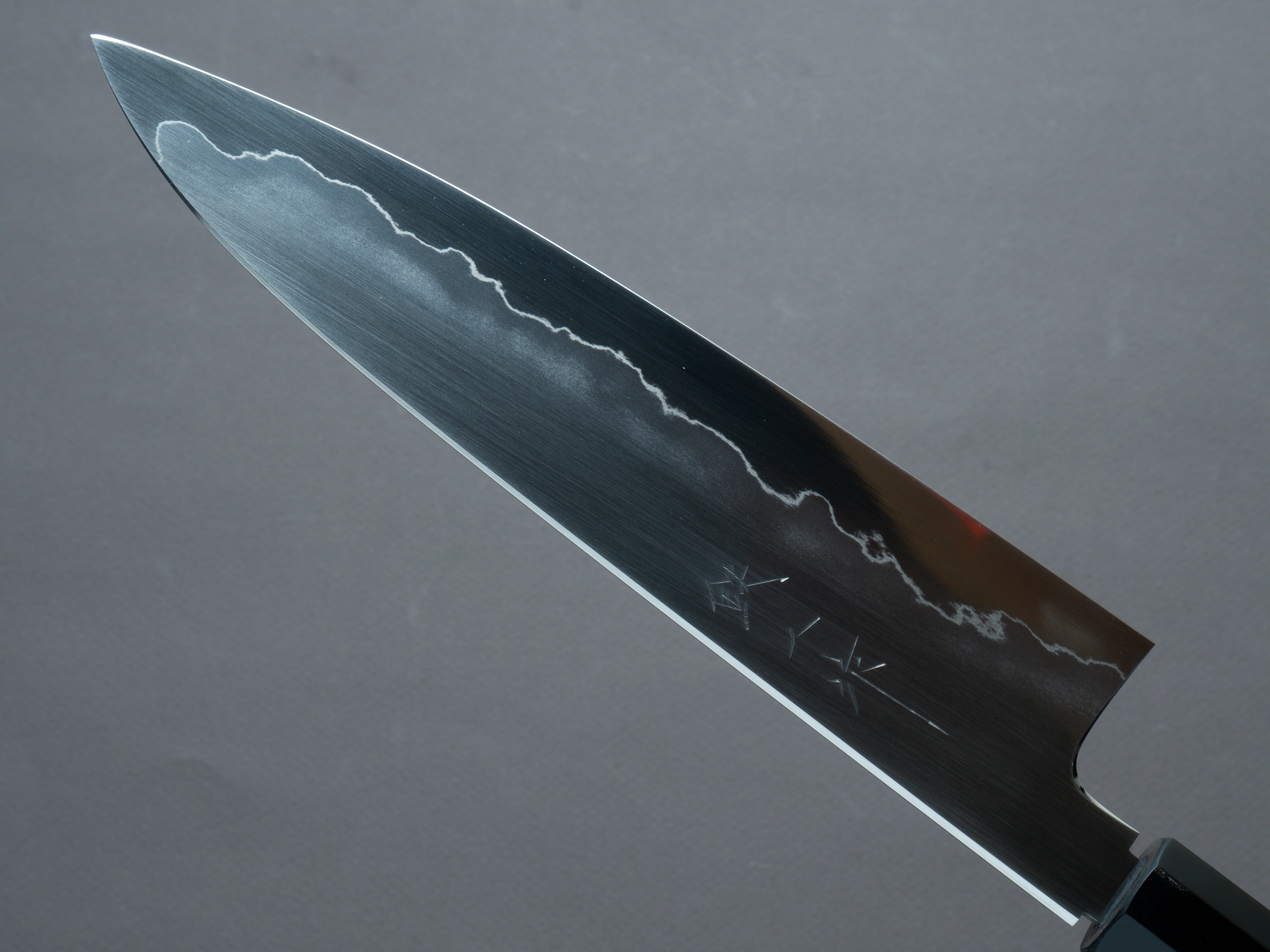 Tetsujin - Silver #3 - Ukiba - Gyuto 210mm - Taihei Makassar Ebony Handle - Image 4