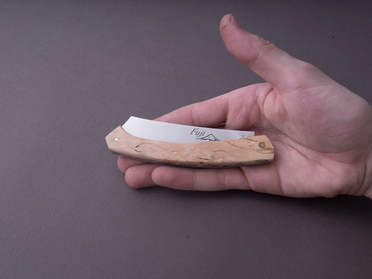 Teymen - Fuji - 100mm Folding Knife - Birchwood Handle - Image 5
