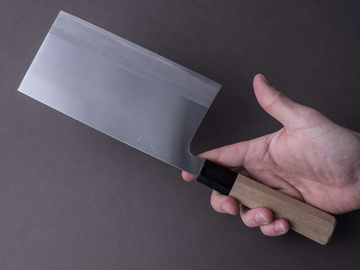 Hitohira - Togashi - White #1 - Stainless Clad - 180mm Chinese Cleaver - Ho Wood Handle - Image 7