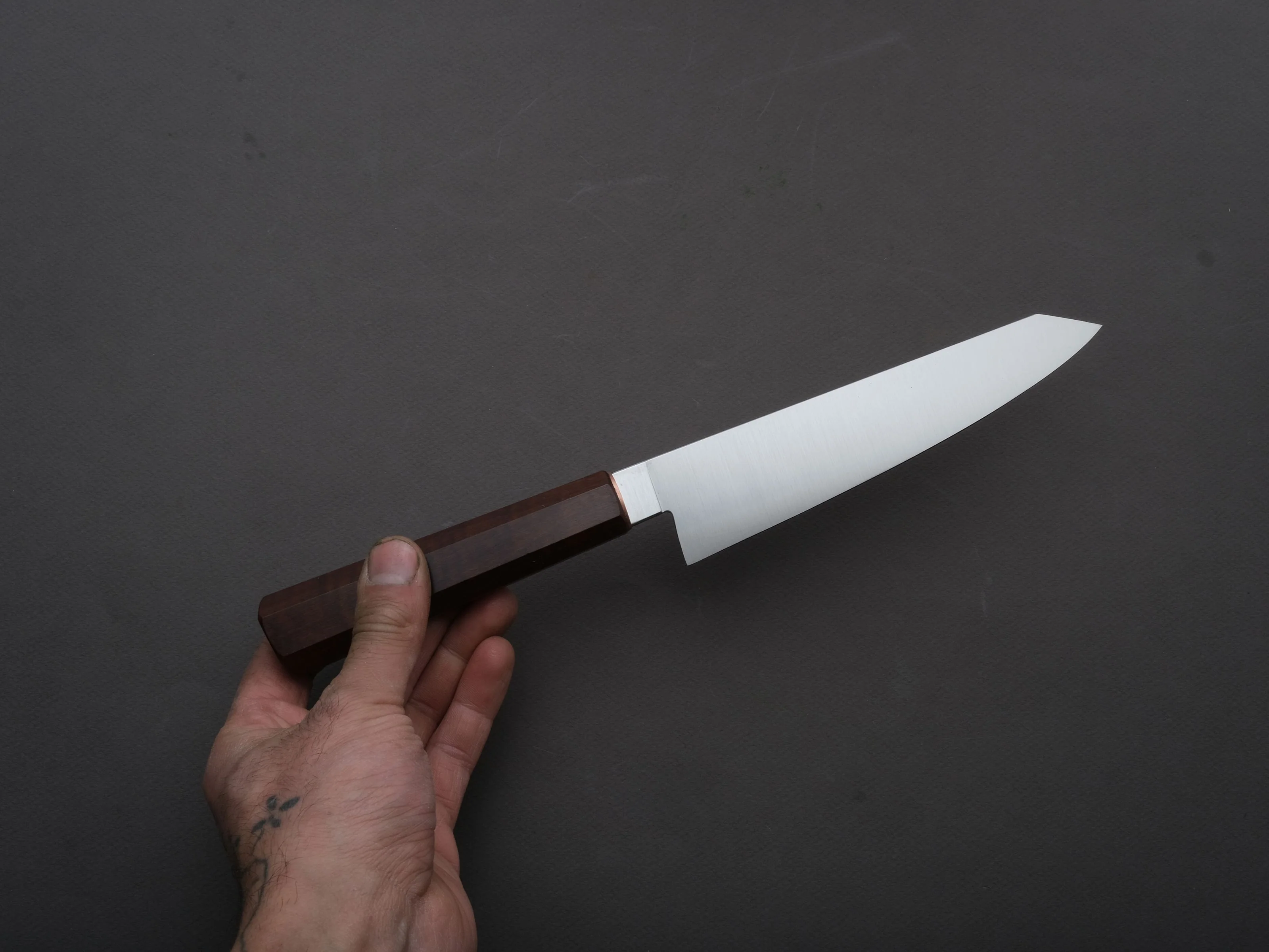 Vachon Knives - AEB-L Stainless - Petty - 160mm - Roasted Curly Maple/Copper - Image 4