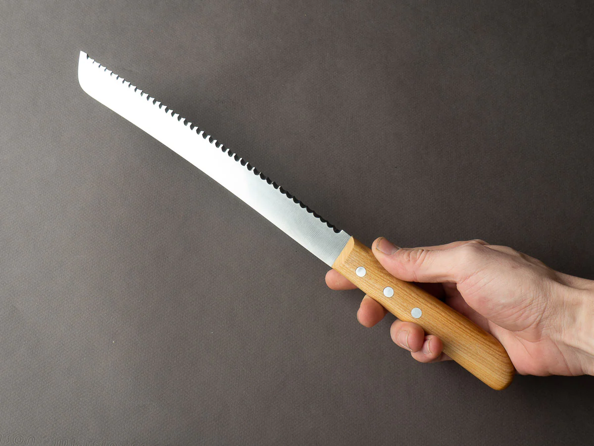 Windmühlenmesser - Bread Saw - Stainless - 250mm - Copper & Beechwood Handle - Image 7