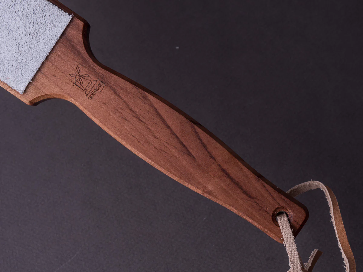 Windmühlenmesser - Dual Sided Paddle Strop - Diamantine Loaded Suede & Bare Leather - Image 7