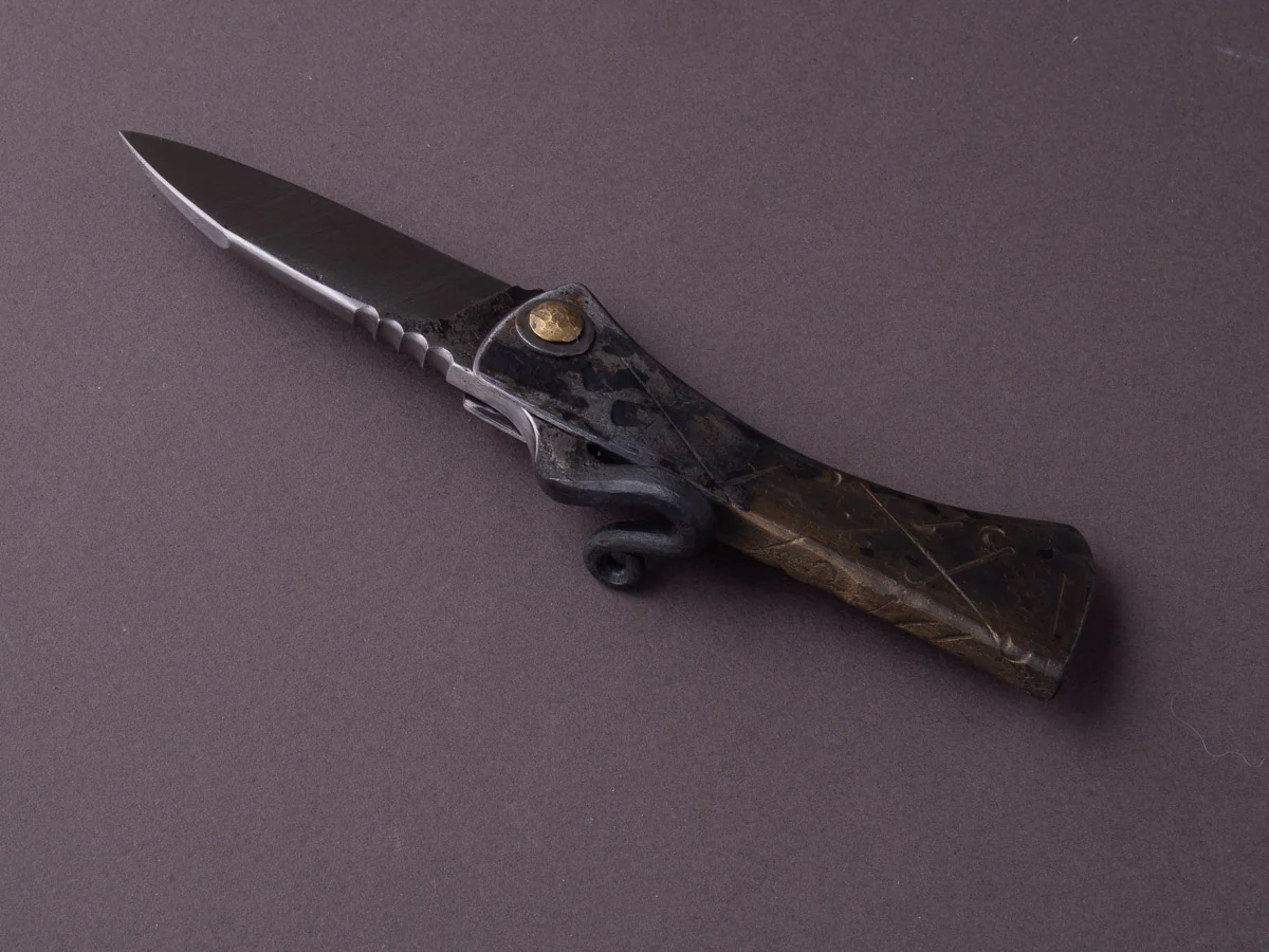 Zay Knives - Folding Knife - Higonokami - 1084 Carbon - 60mm - Stainless Handle - No. 4 - Image 2