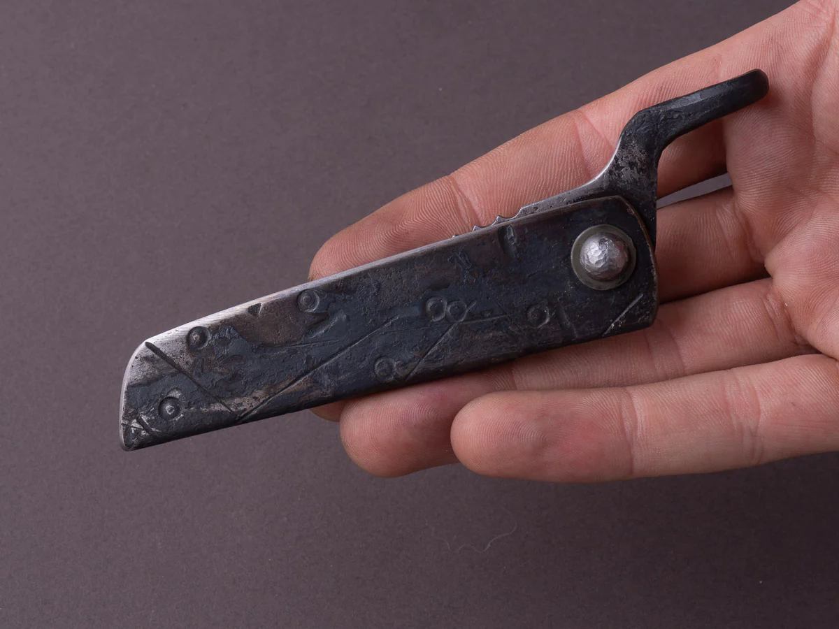 Zay Knives - Folding Knife - Higonokami - 1084 Carbon - 60mm - Stainless Handle - No. 1 - Image 4