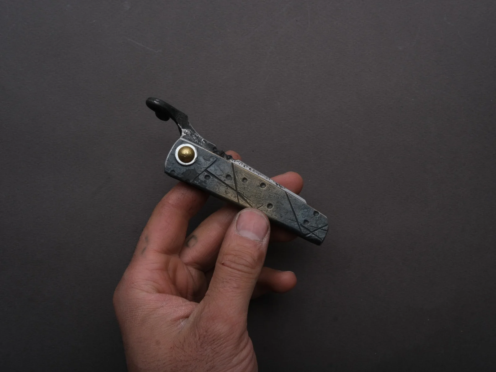 Zay Knives - Folding Knife - Higonokami - 1080 Carbon - 60mm - Stainless Handle - No. 7 - Image 3